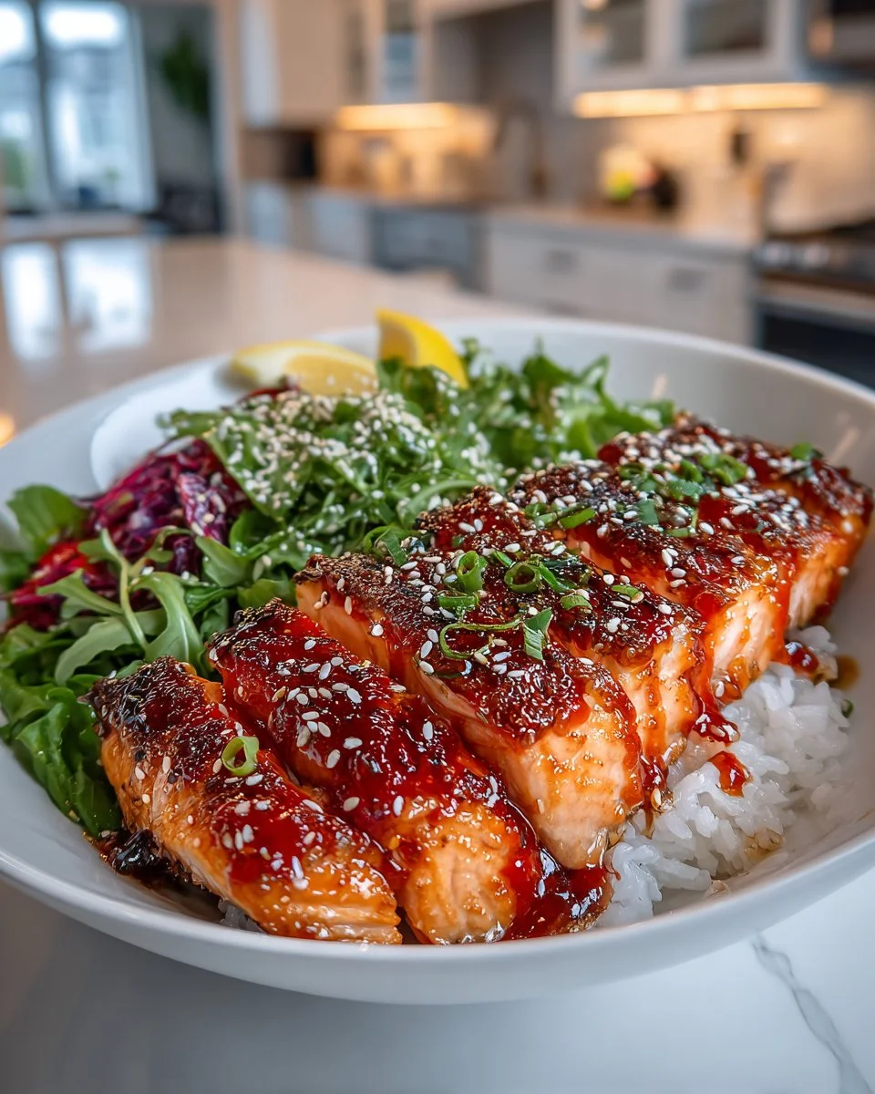 Sriracha Honey Salmon Bowls Sriracha Honey Salmon Bowls