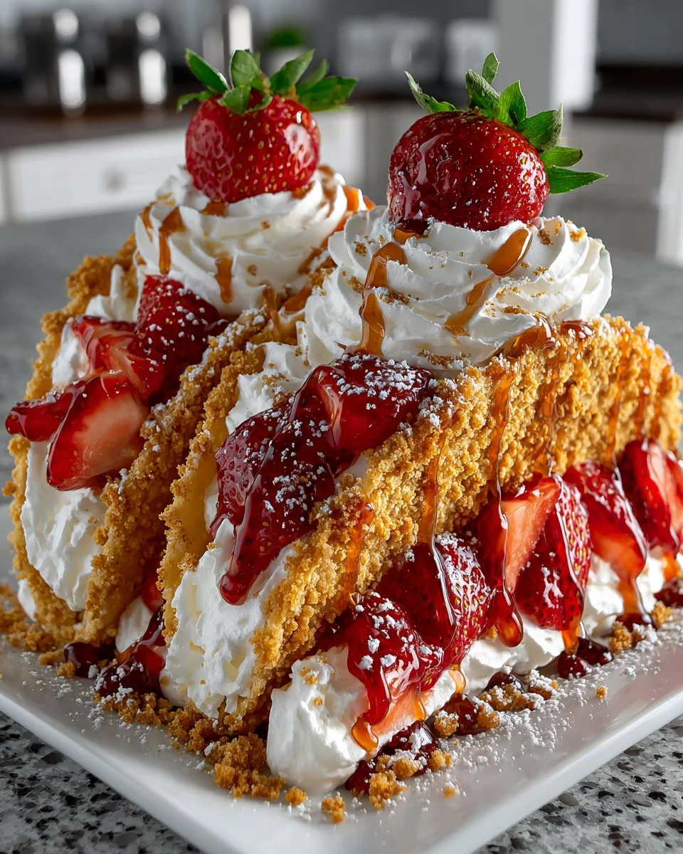 Strawberry Crunch Cheesecake Tacos Strawberry Crunch Cheesecake Tacos