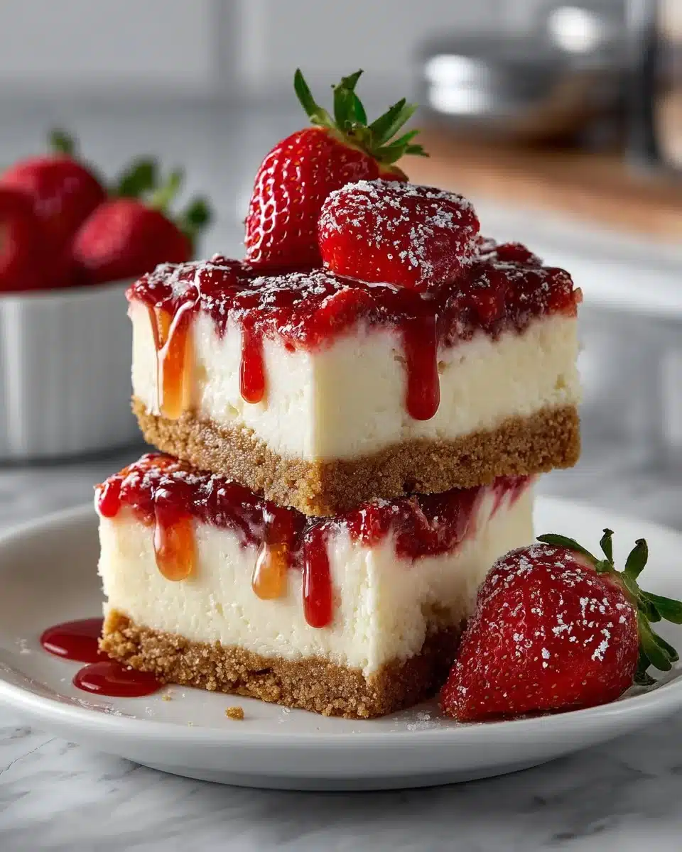 Delicious strawberry rose cheesecake bars served on a plate