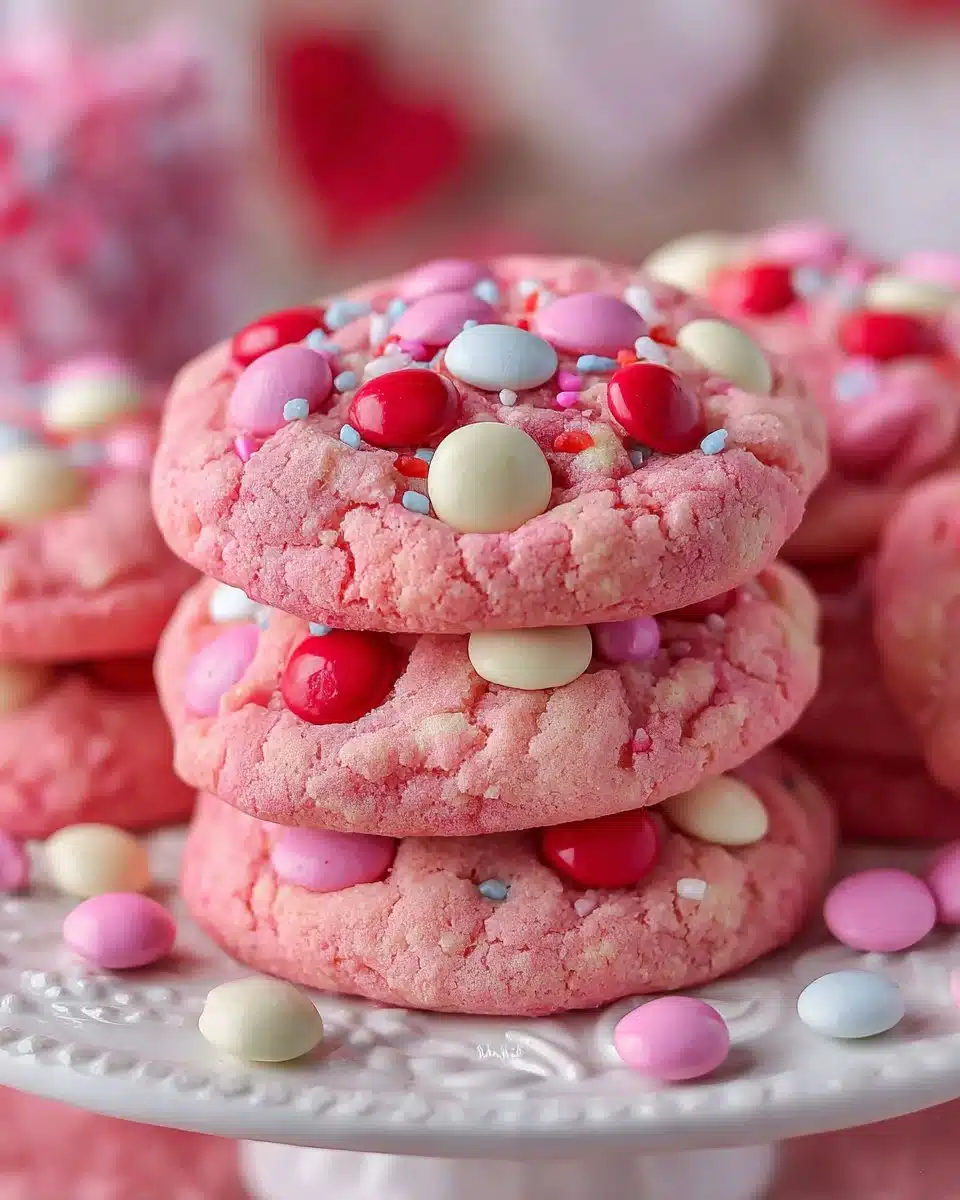 Freshly baked Strawberry White Chocolate Cookies on a plate