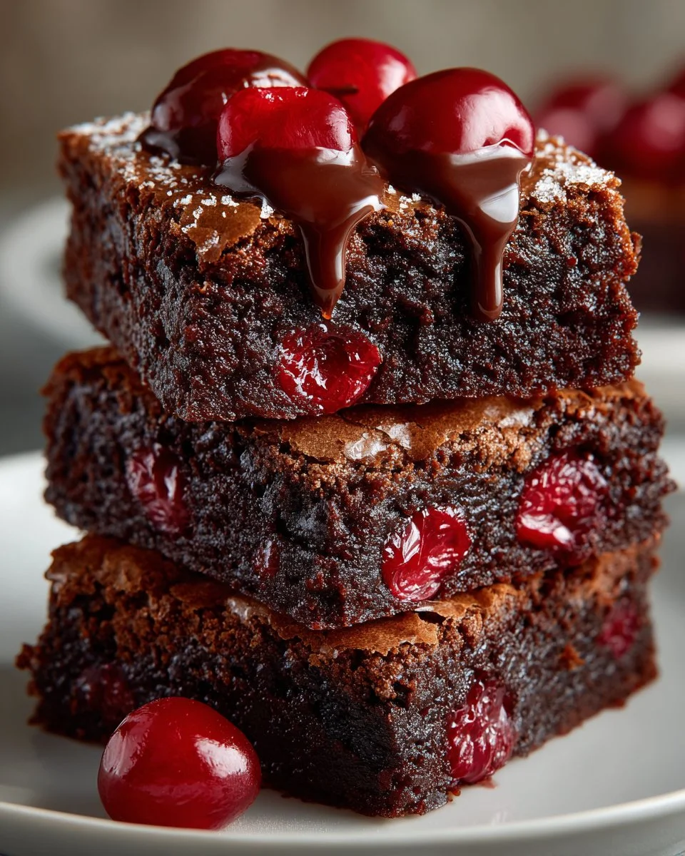 Triple Chocolate Cherry Brownies Triple Chocolate Cherry Brownies