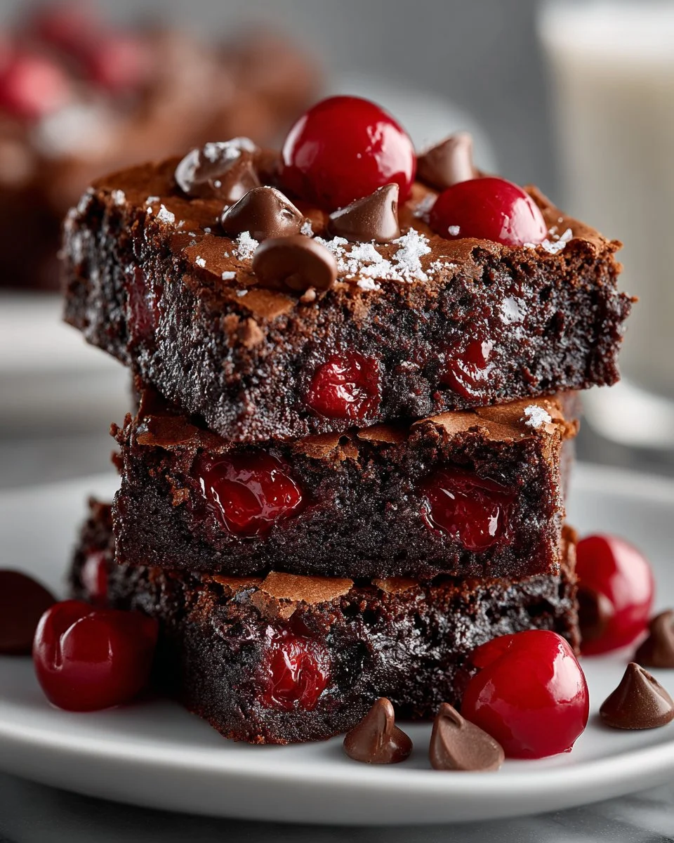 Triple Chocolate Cherry Brownies Triple Chocolate Cherry Brownies