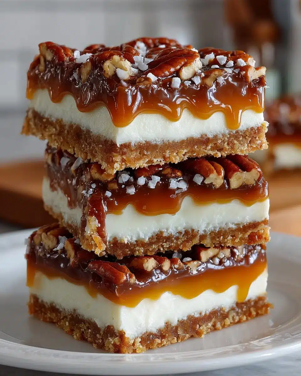 Delicious homemade Turtle Bars with chocolate, caramel, and pecans