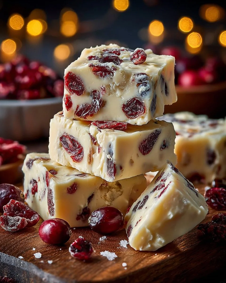 White Chocolate Cranberry Fudge White Chocolate Cranberry Fudge