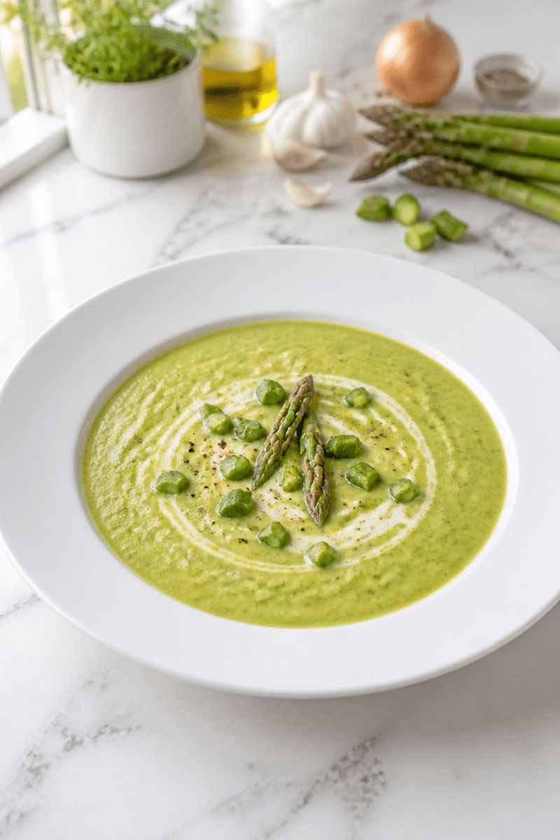 creamy asparagus soup 1