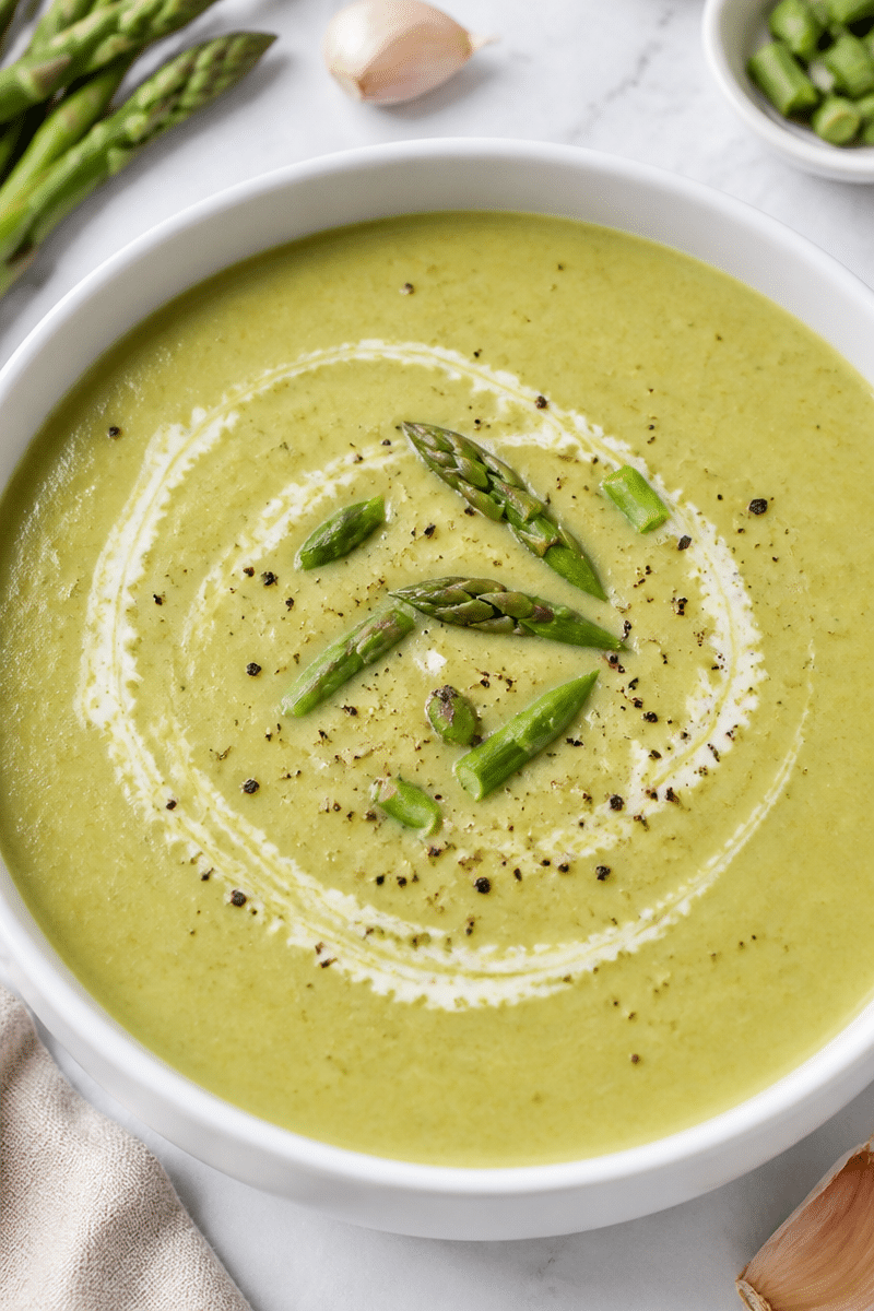 creamy asparagus soup 2