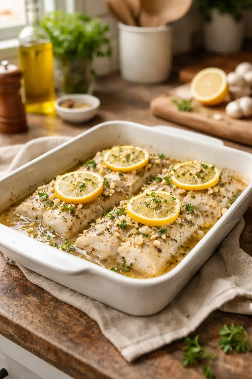 Delicious Baked Cod with Lemon Butter in Just 20 Minutes! Delicious Baked Cod with Lemon Butter in Just 20 Minutes!