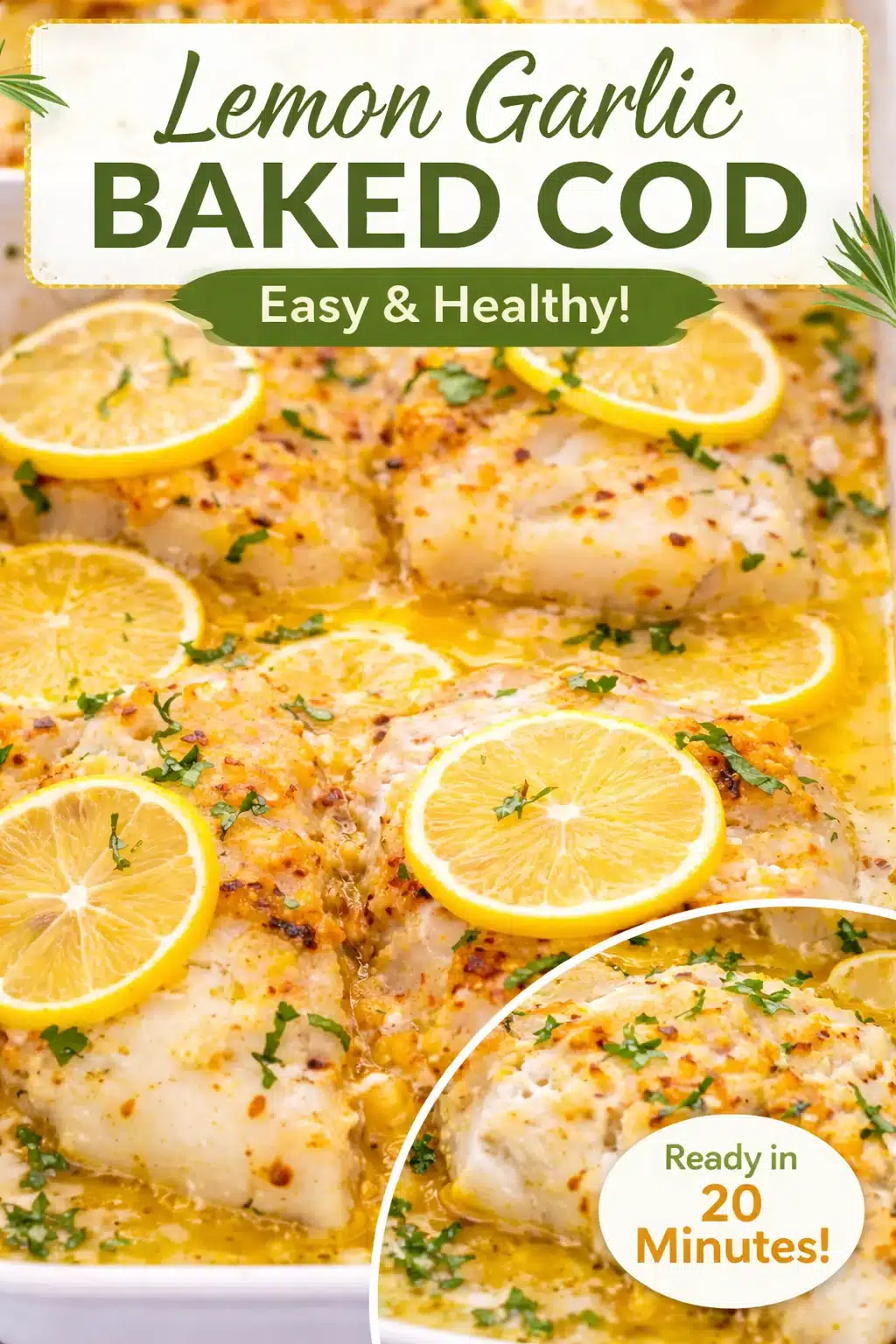Delicious Baked Cod with Lemon Butter in Just 20 Minutes! Baked Cod with Lemon Butter