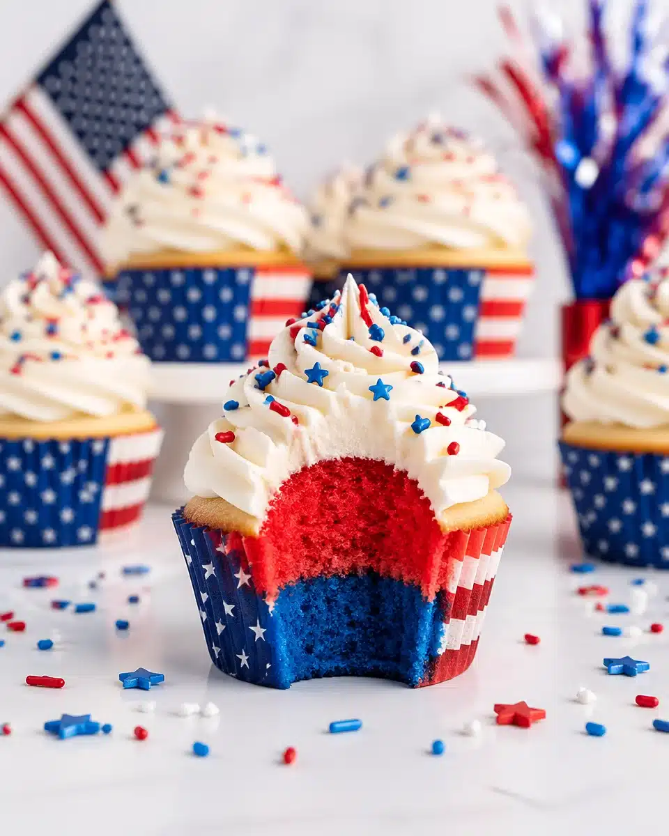 4th of July Red White and Blue Cupcakes 4th of July Red White and Blue Cupcakes