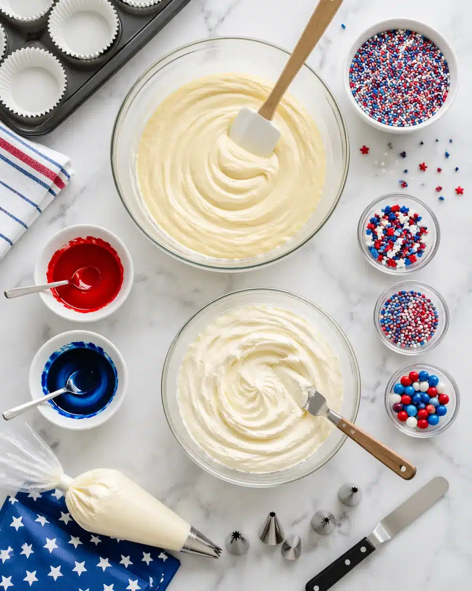 4th of July Red White and Blue Cupcakes 4th of July Red White and Blue Cupcakes