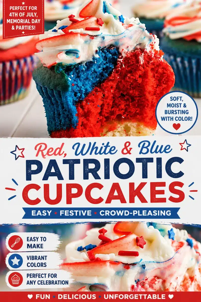 4th of July Red White and Blue Cupcakes 4th of July Red White and Blue Cupcakes