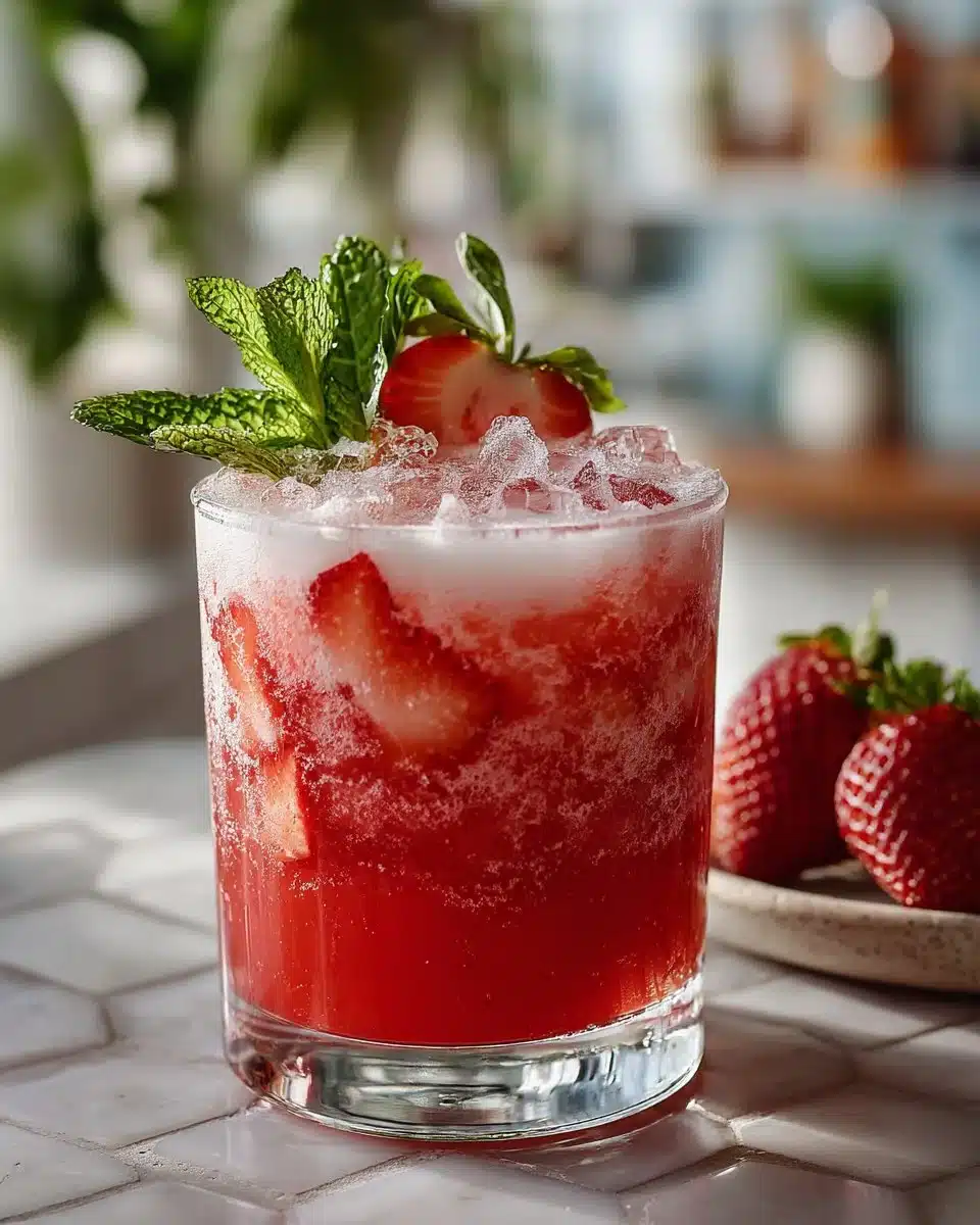 4th of July Strawberry Rhubarb Lemonade Mocktail 4th of July Strawberry Rhubarb Lemonade Mocktail
