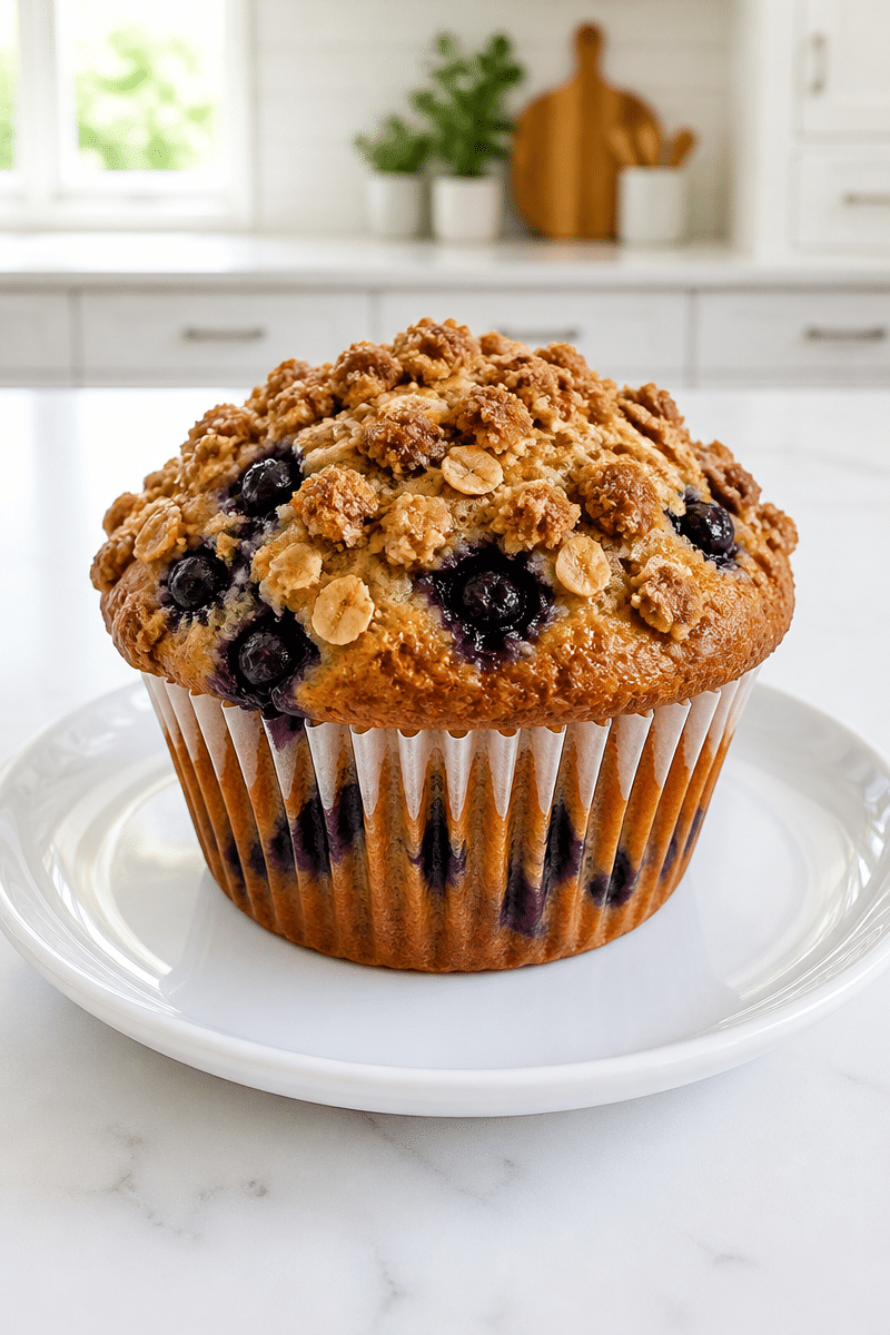 bakery style blueberry streusel muffin 1