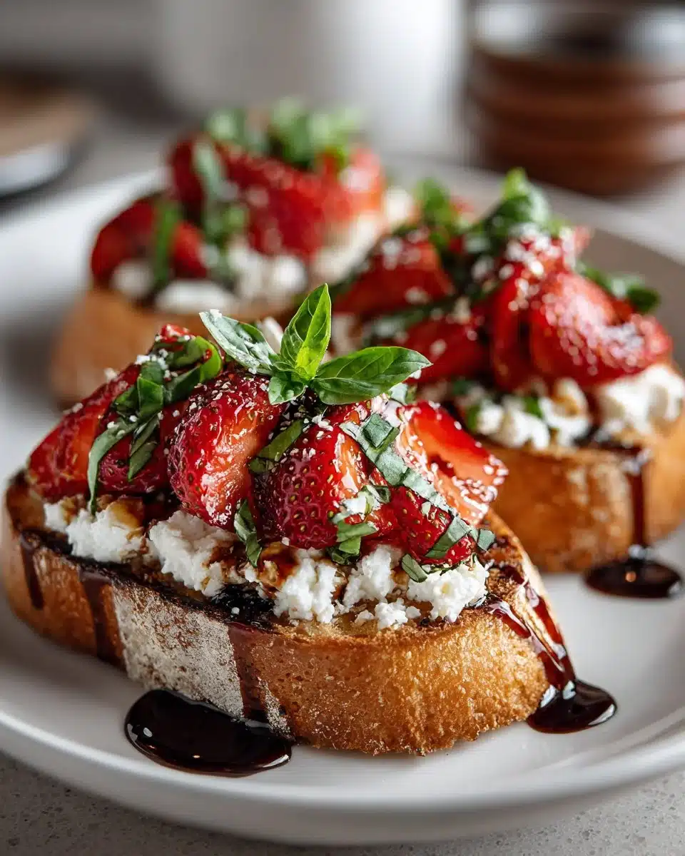 Balsamic Glazed Strawberry Crostini Balsamic Glazed Strawberry Crostini