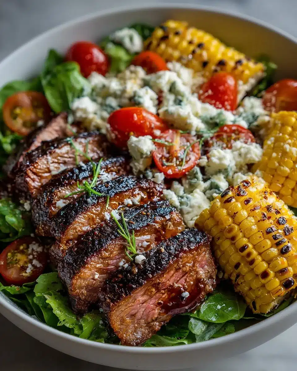 Balsamic Steak Gorgonzola Salad with Grilled Corn Balsamic Steak Gorgonzola Salad with Grilled Corn