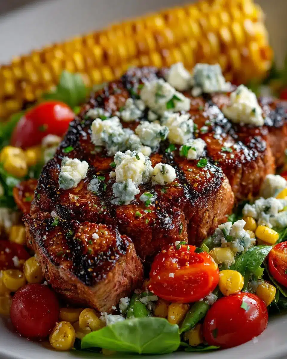 Balsamic Steak Gorgonzola Salad with Grilled Corn Balsamic Steak Gorgonzola Salad with Grilled Corn