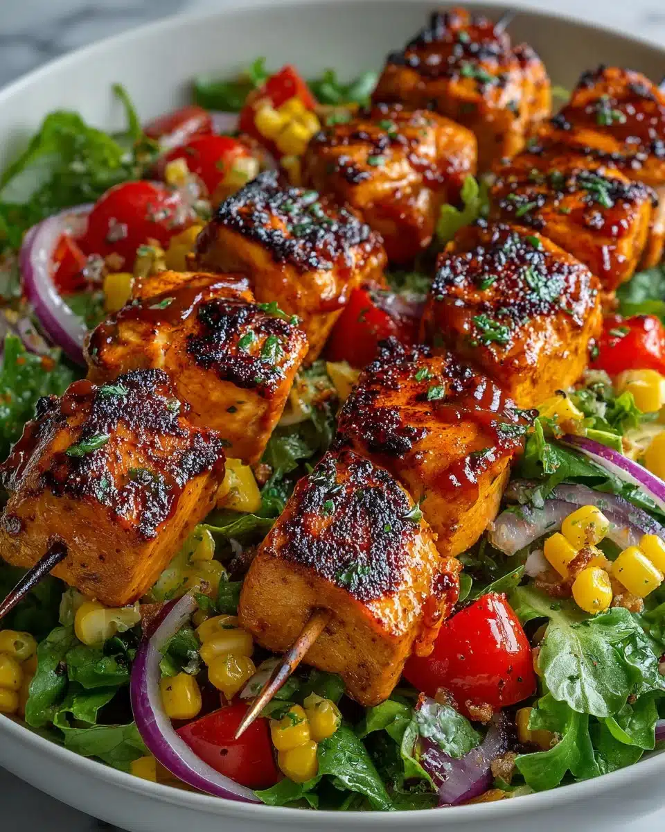 BBQ Chicken Skewer Salad BBQ Chicken Skewer Salad