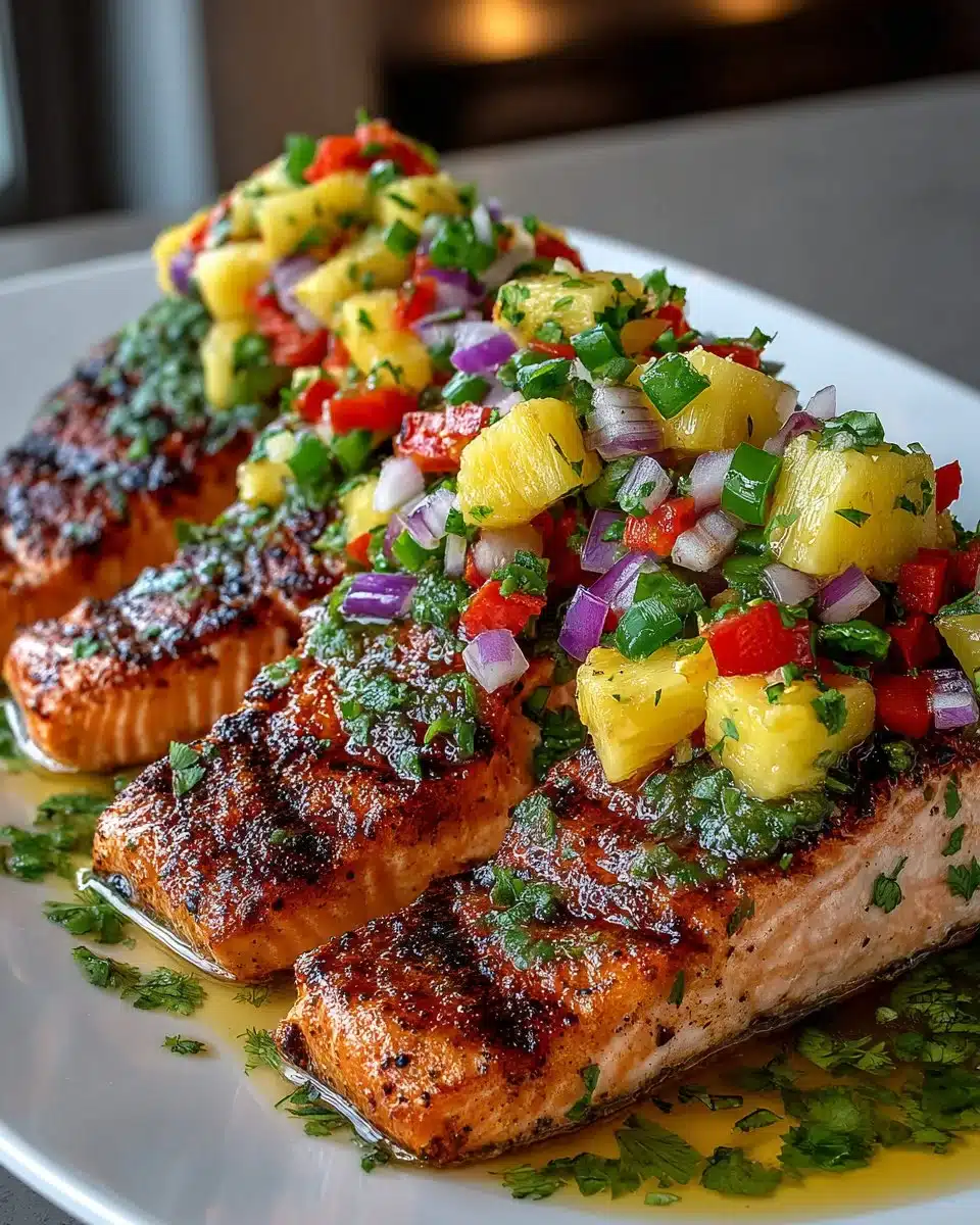 BBQ Grilled Salmon with Pineapple Salsa