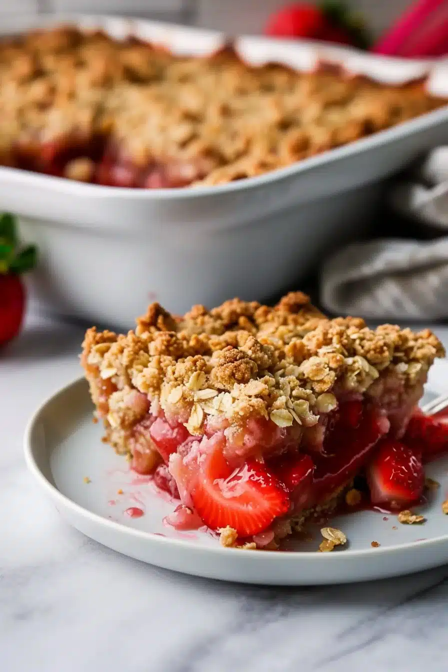 Best Homemade Strawberry Rhubarb Crumble Dessert