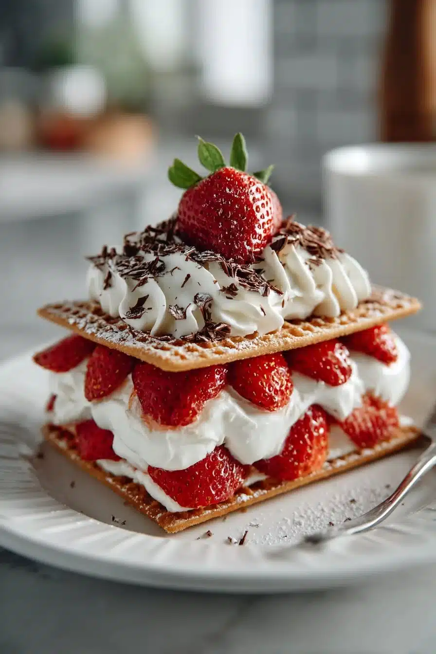 Best Homemade Strawberry Vanilla Wafer Dessert Delicious homemade strawberry vanilla wafer dessert with fresh strawberries