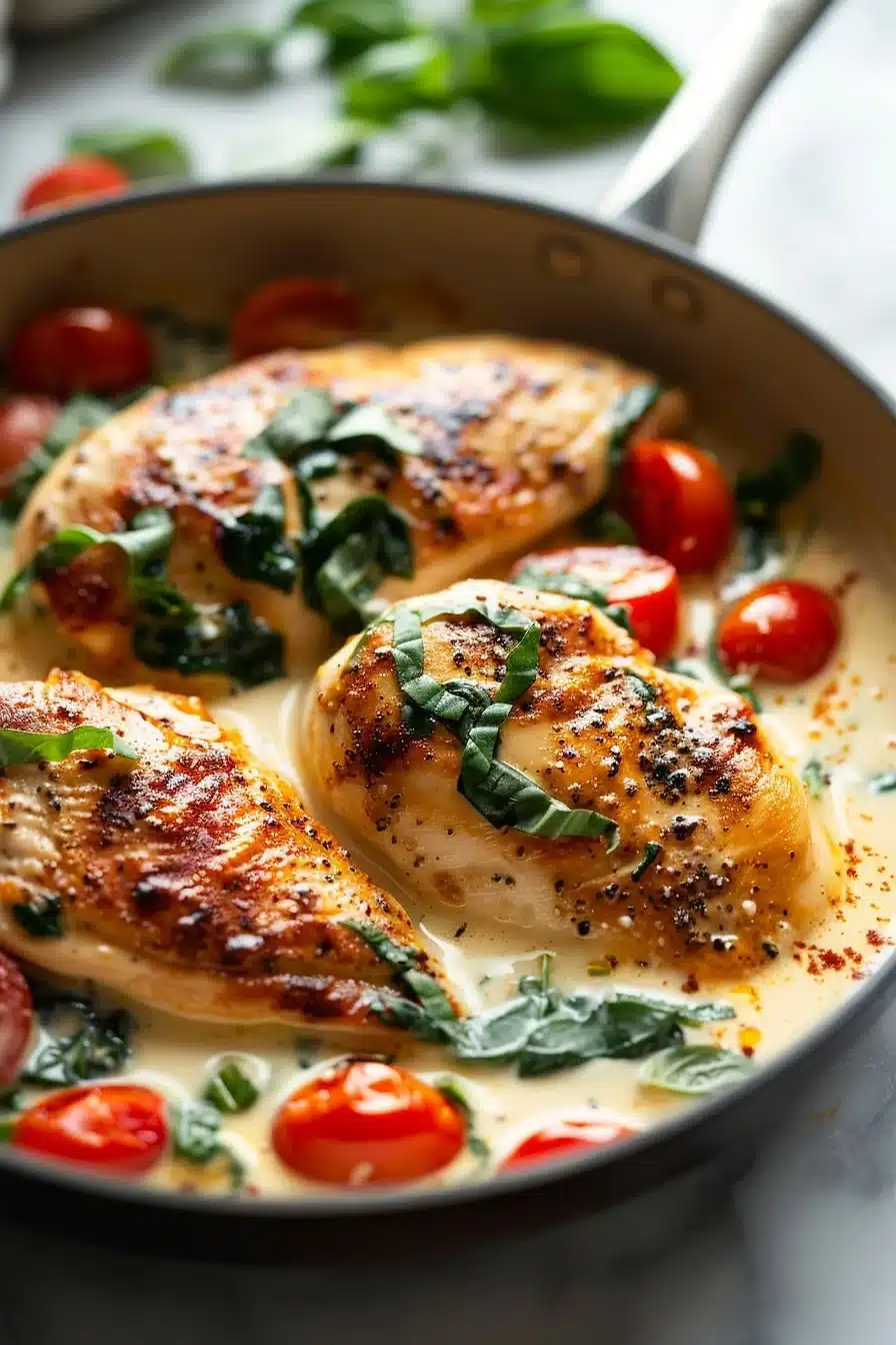 Best Keto Creamy Tuscan Chicken Skillet