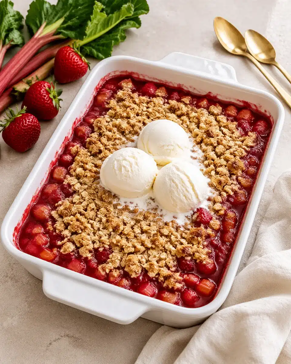 Best Old Fashioned Strawberry Rhubarb Crisp