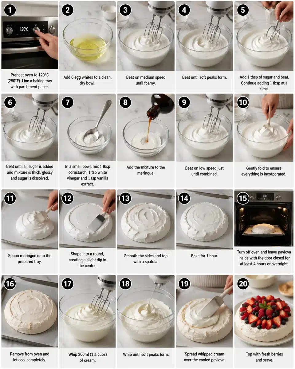 Best Summer Berry Pavlova with Whipped Cream
