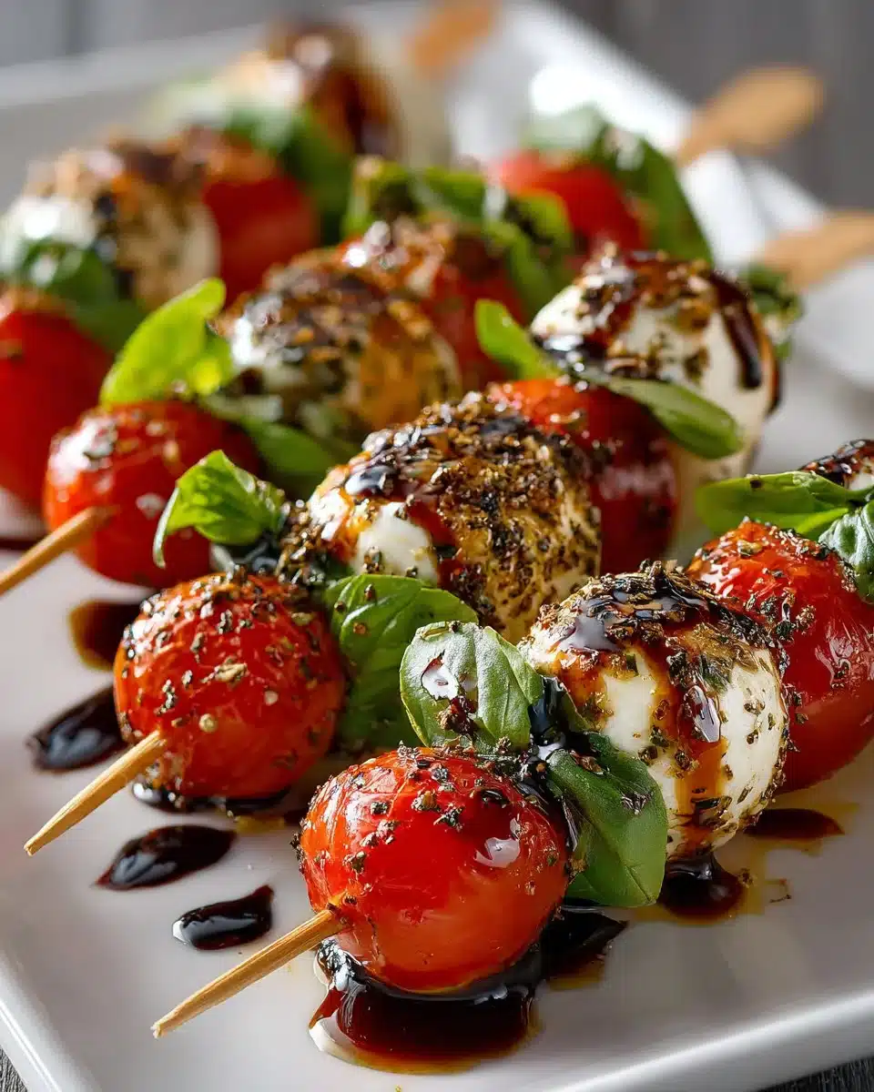 Caprese Skewers with Balsamic Drizzle Caprese Skewers with Balsamic Drizzle