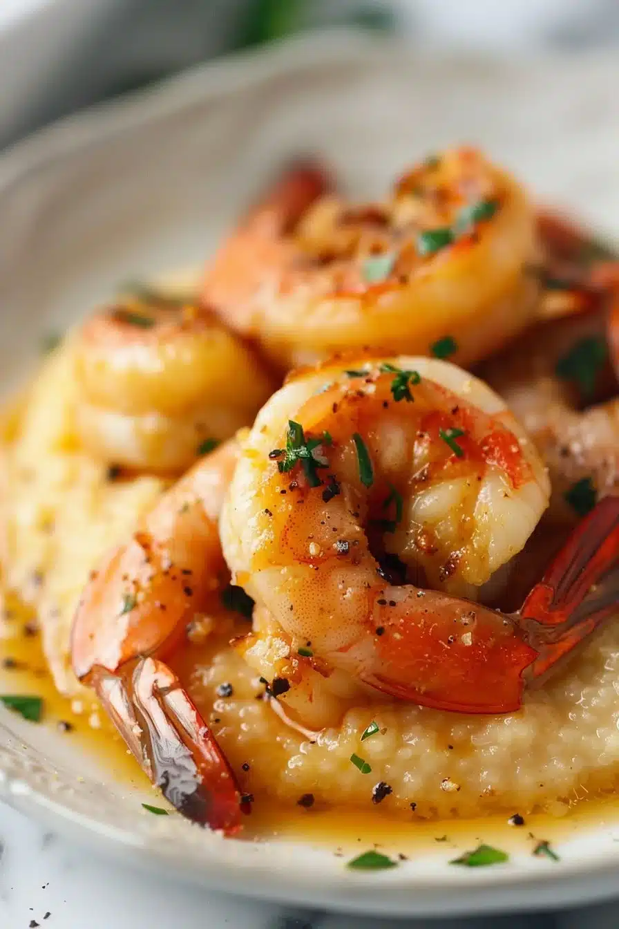 Classic Garlic Butter Shrimp and Grits Dinner