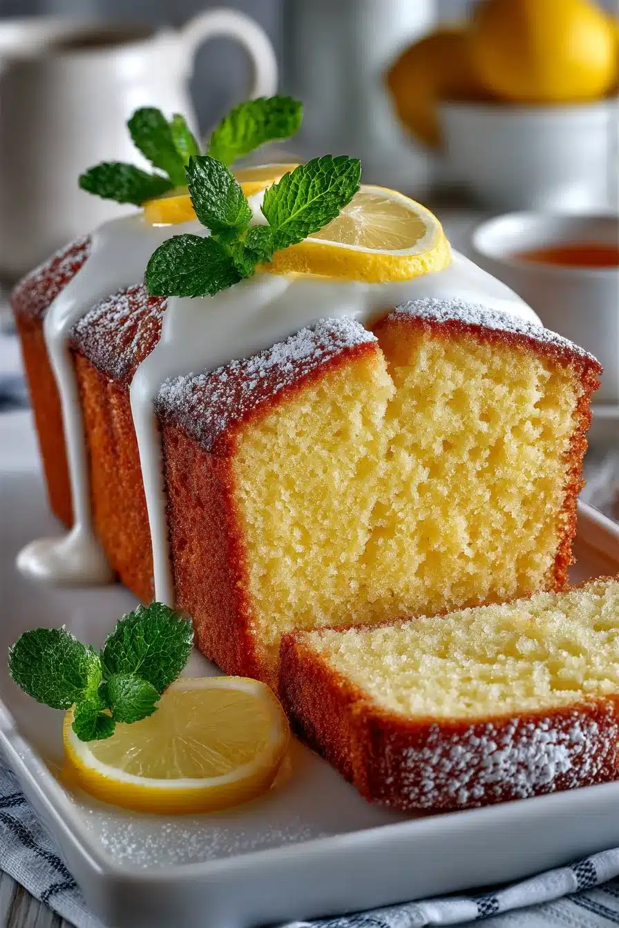 Classic Lemon Pound Cake with Cream Cheese, showcasing a moist and zesty dessert