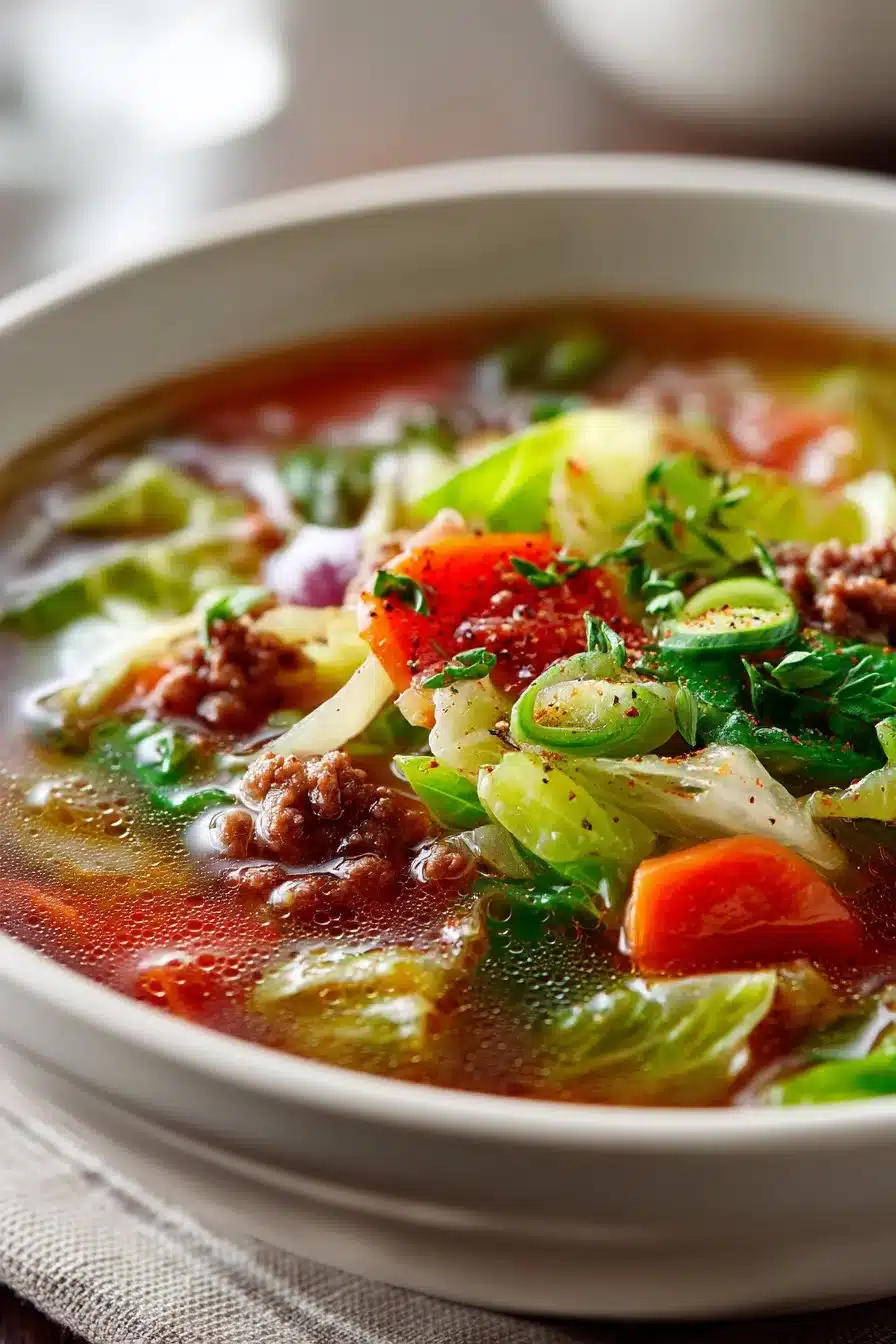 Comforting Healthy Cabbage and Ground Beef Soup Comforting Healthy Cabbage and Ground Beef Soup