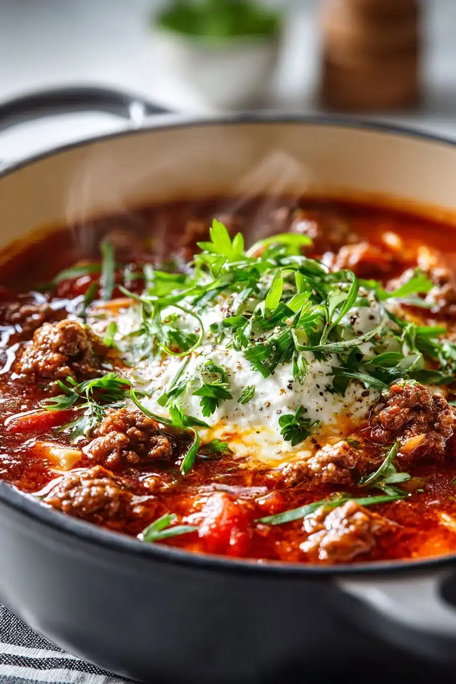 Comforting One Pot Beef Lasagna Soup Comforting One Pot Beef Lasagna Soup
