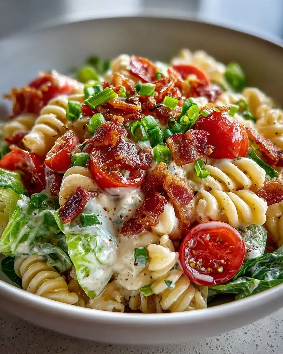 Creamy Bacon Lettuce Tomato Pasta Salad Creamy Bacon Lettuce Tomato Pasta Salad
