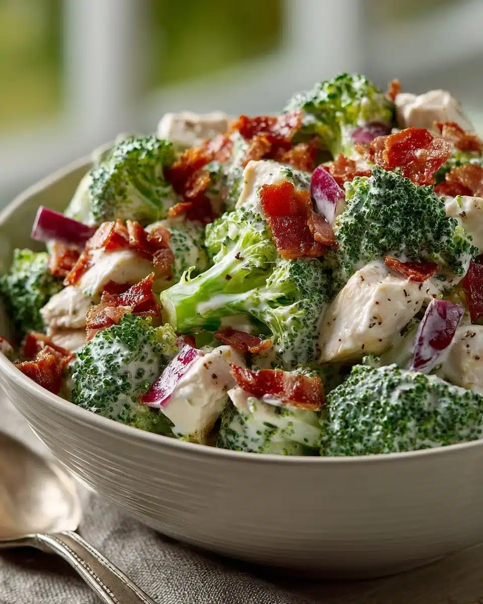 Creamy Broccoli Turkey Bacon Salad