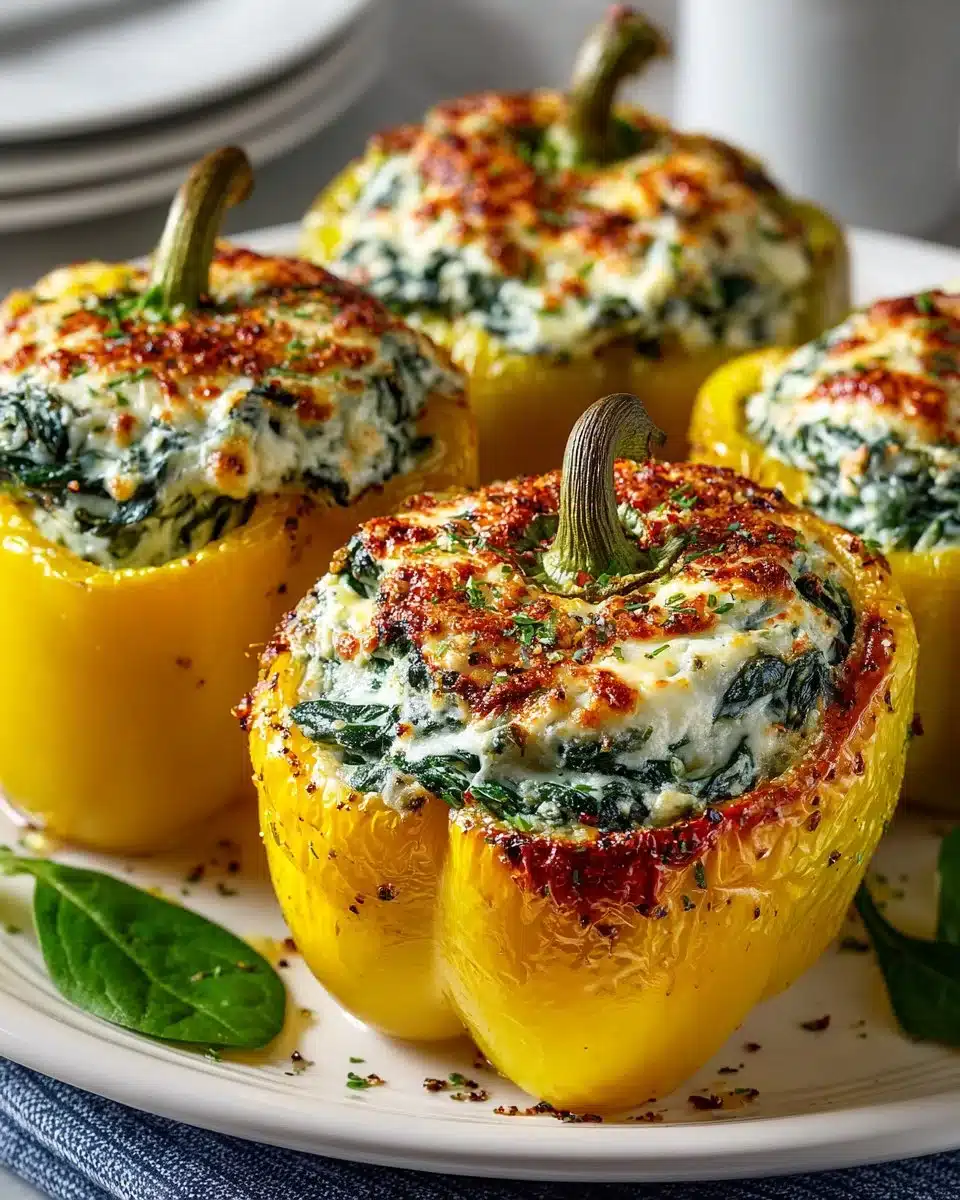 Creamy Spinach and Ricotta Stuffed Peppers Creamy Spinach and Ricotta Stuffed Peppers