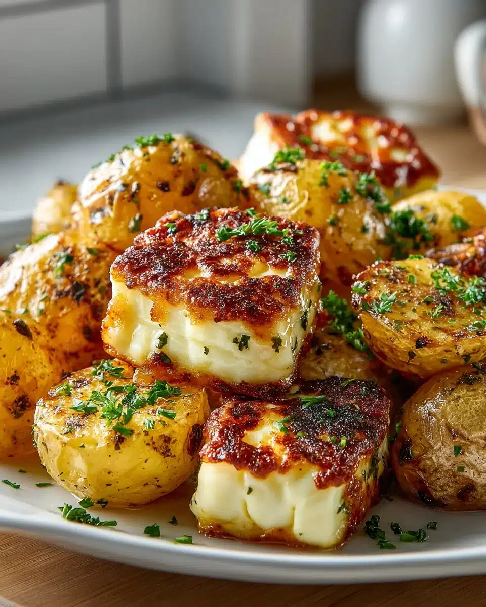 Crispy Halloumi and Roasted Potato Bites Crispy Halloumi and Roasted Potato Bites