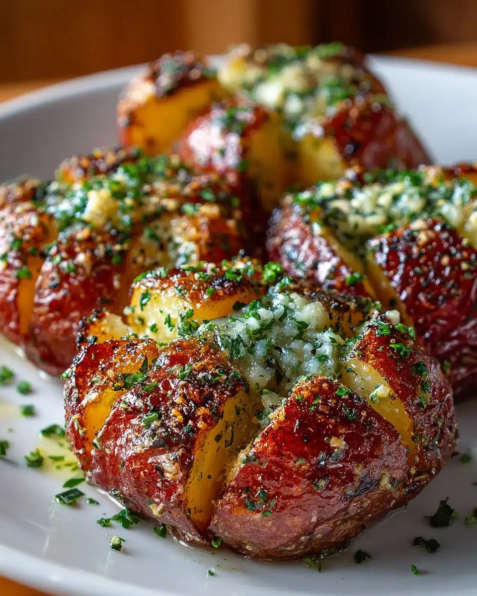 Crispy Smashed Red Potatoes with Garlic Crispy Smashed Red Potatoes with Garlic
