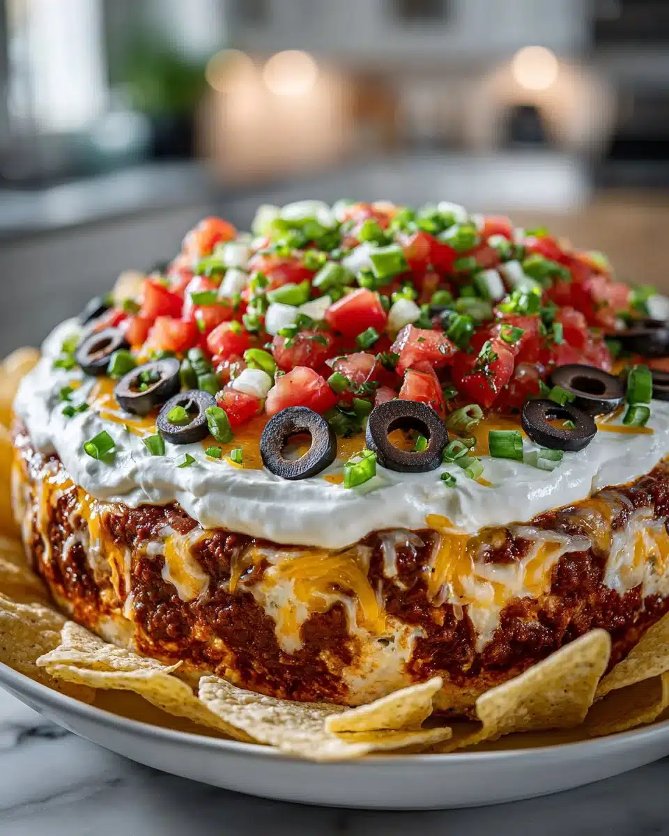Delicious Seven Layer Taco Dip