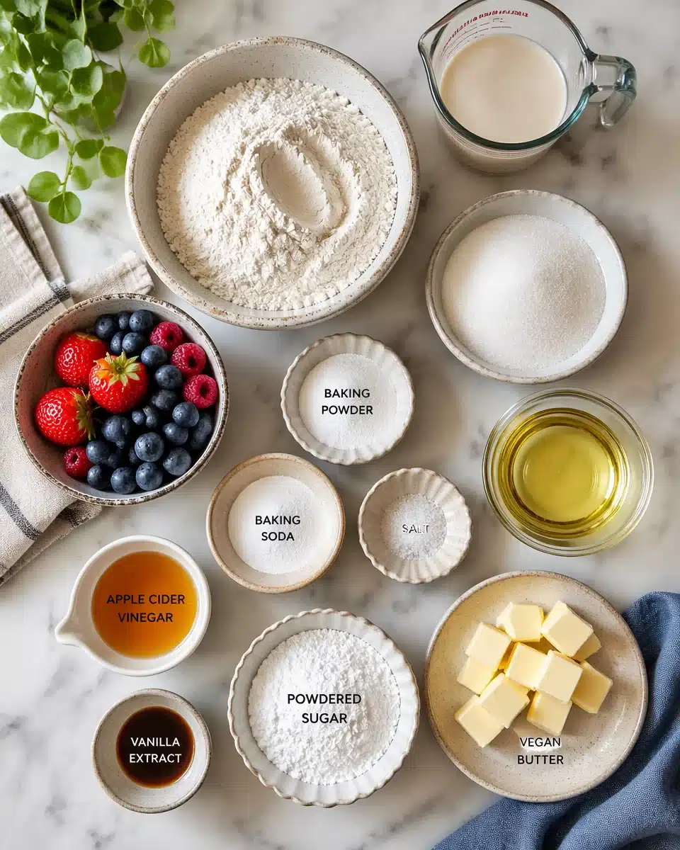 Easy 4th of July Vanilla Cupcakes with Berries