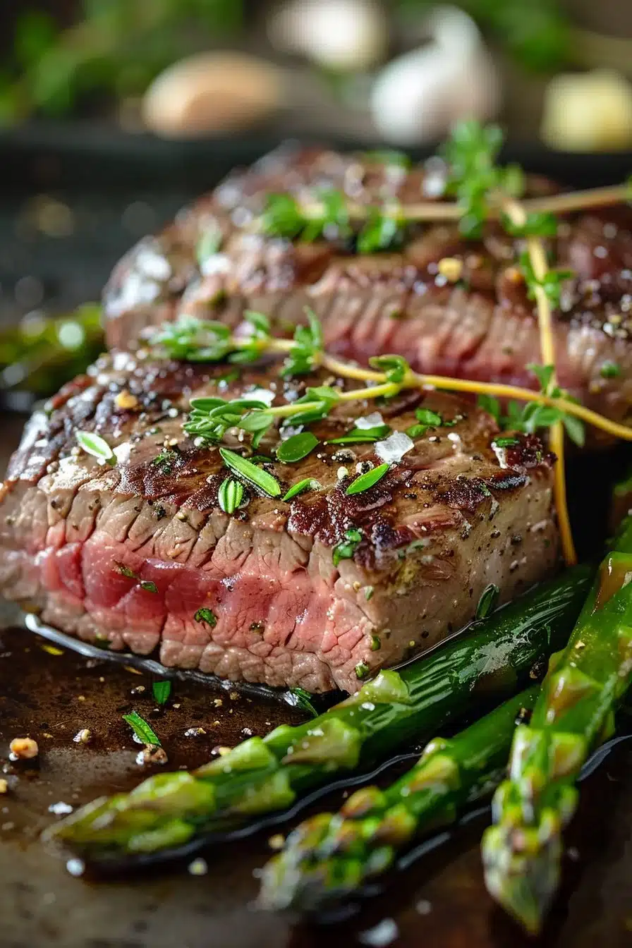 Easy Keto Garlic Butter Steak and Asparagus