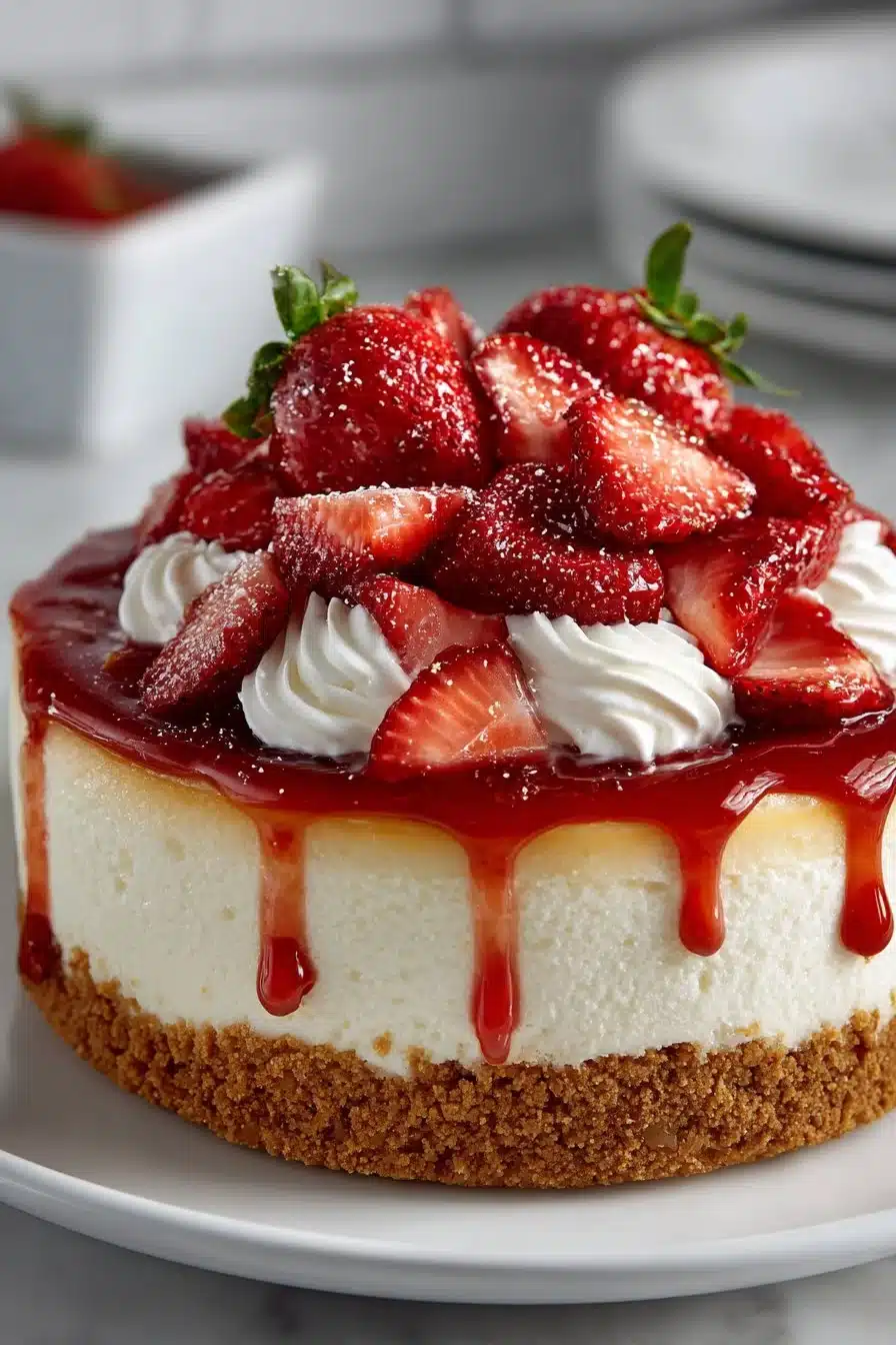 Easy No Bake Strawberry Cheesecake Dessert easy no bake strawberry cheesecake dessert 2026 04 29 005358