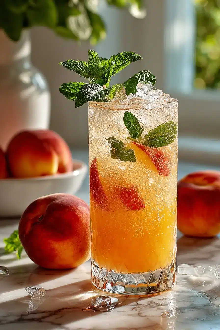 Easy Non Alcoholic Sparkling Peach Bellini Mocktail easy non alcoholic sparkling peach bellini mocktai 2026 04 26 235133