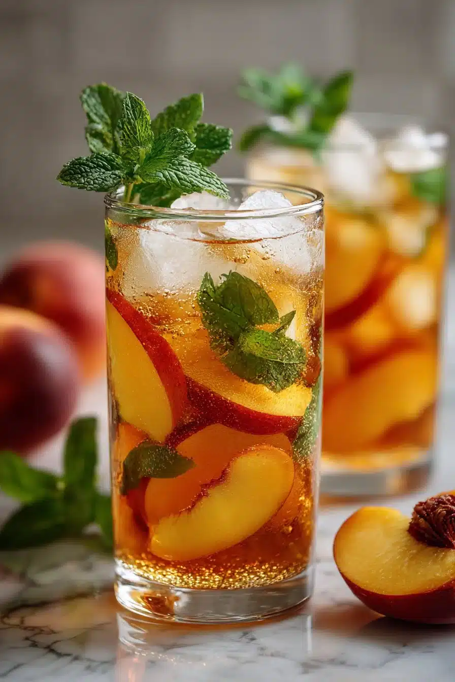 easy sparkling peach and mint iced tea drink 2026 04 28 222026