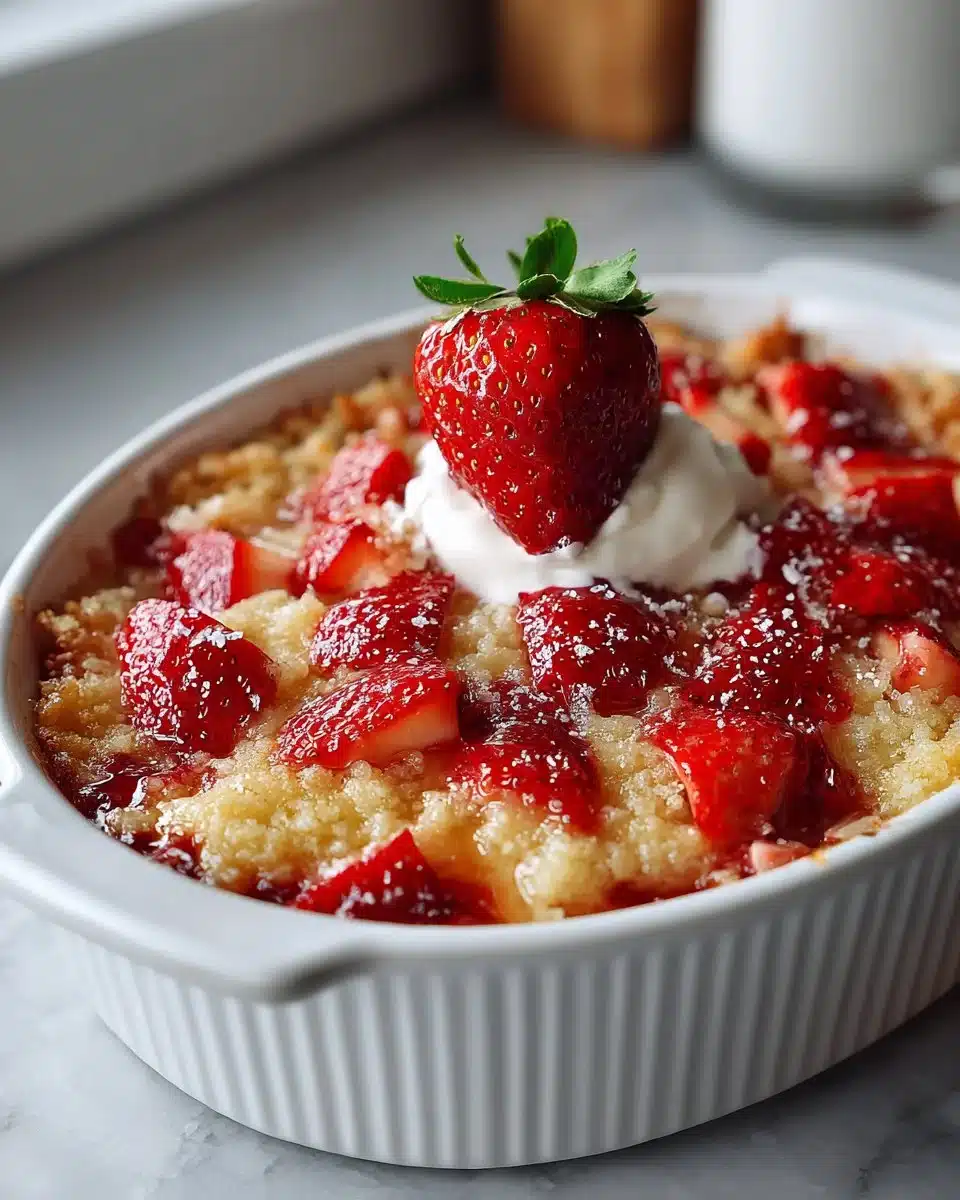Easy Strawberry Rhubarb Dump Cake