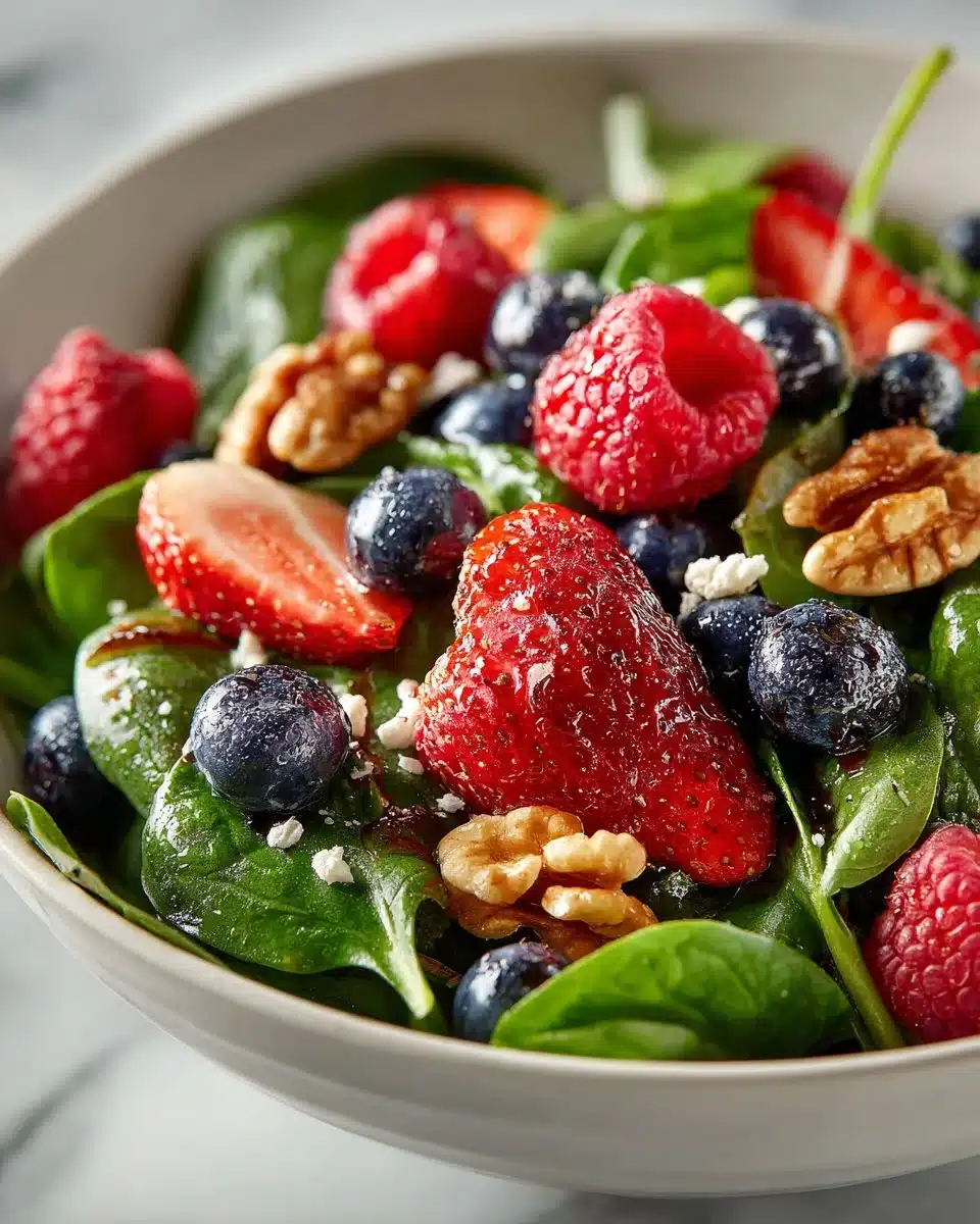 Fresh Berry and Spinach Salad with Walnuts Fresh Berry and Spinach Salad with Walnuts