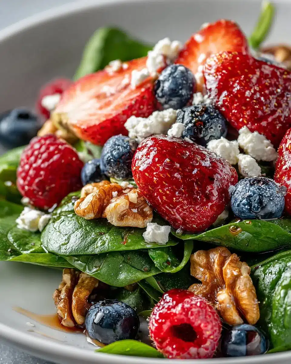 Fresh Berry and Spinach Salad with Walnuts Fresh Berry and Spinach Salad with Walnuts