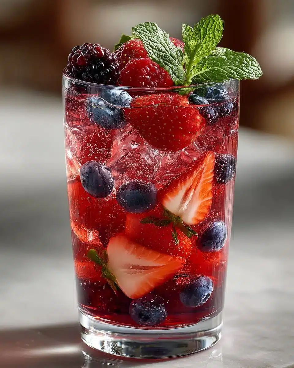 Fresh Berry Mixed Fruit Punch made with assorted fruits