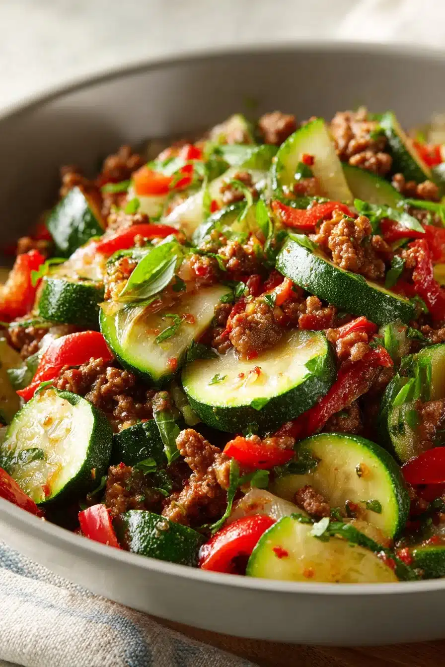 Fresh Garden Zucchini and Ground Beef Skillet fresh garden zucchini and ground beef skillet 2026 04 29 005255