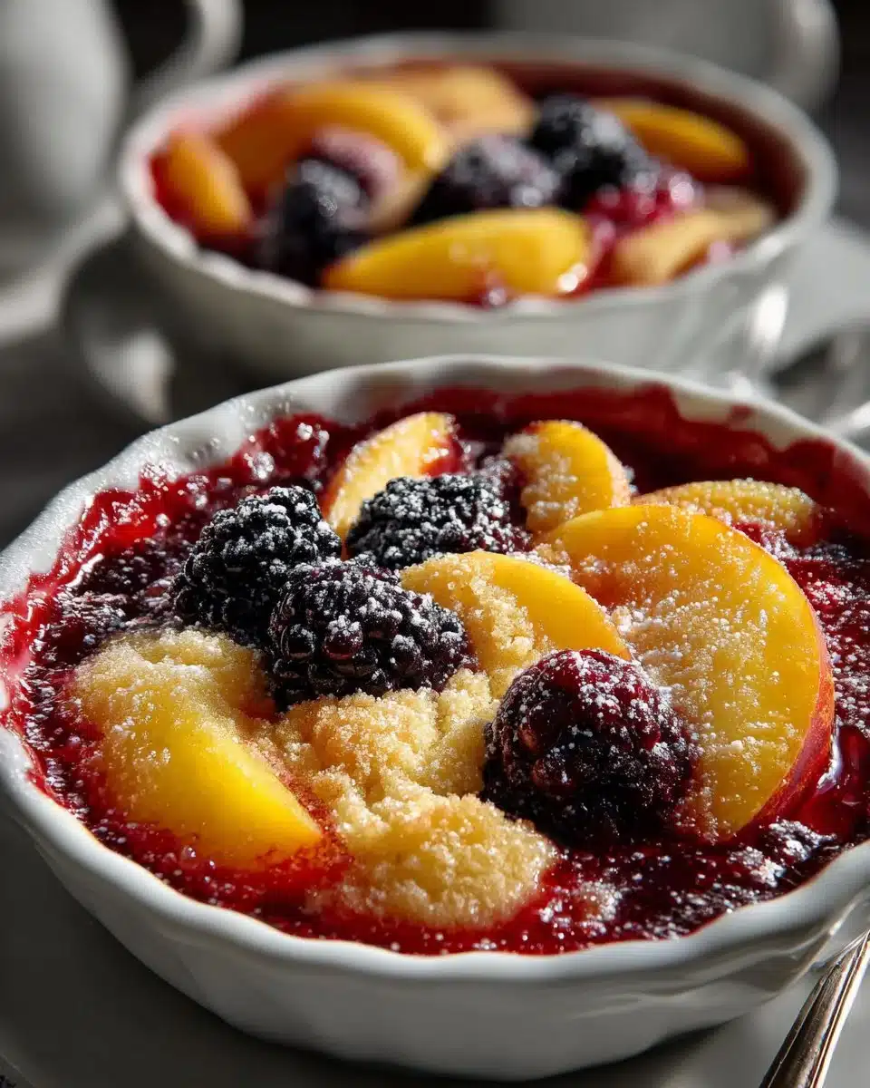 Fresh Peach and Blackberry Cobbler