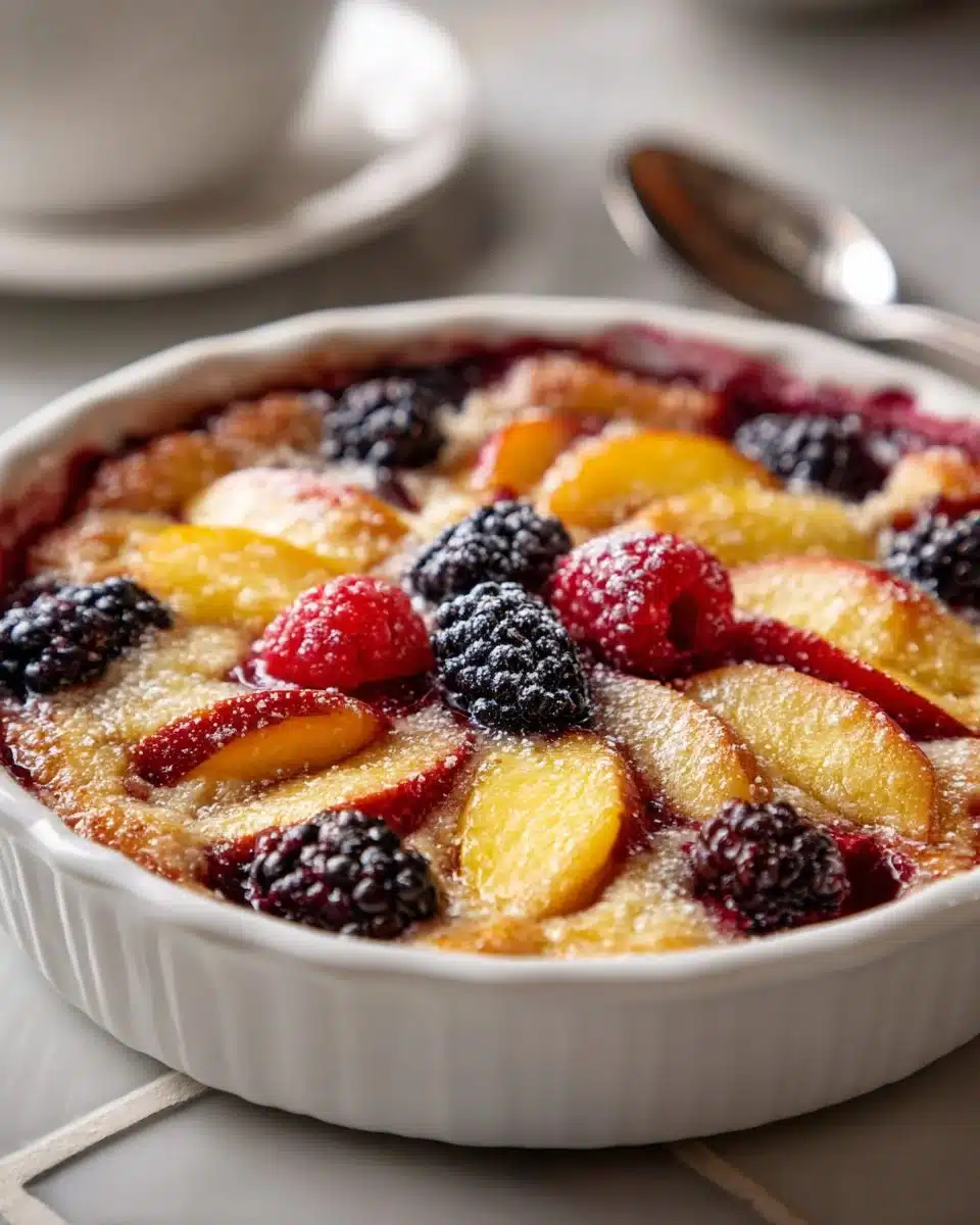 Fresh Peach and Blackberry Cobbler